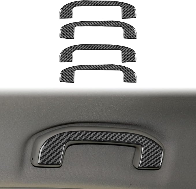 Soft Real Carbon Fiber Compatible with Nissan Altima 2013 2014 2015 2016 2017 2018 Interior Accessories Roof Top Handle Roof Grab Handle Cover Trim Sticker