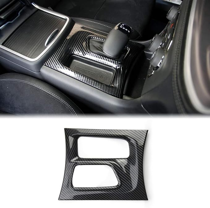 for Dodge 2015-2023 Charger Interior Accessories Console Central Control Gear Shift Panel Trim Decoration Cover ABS Carbon Fiber