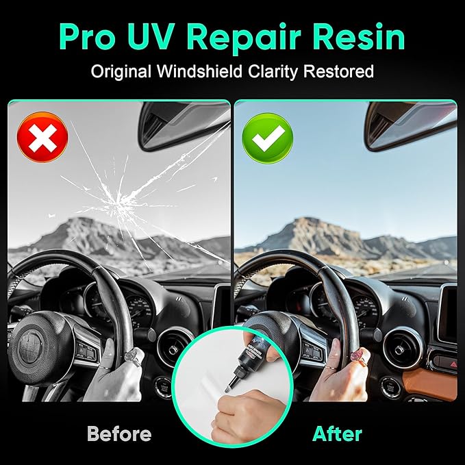 Car Windshield Crack Repair Kit - 2026 Upgrade Nano Glass Repair Liquid for Cracks & Chips, Cracks Gone Glass Remover Fluid for Quick Fix Windshields, Windows, Mirrors