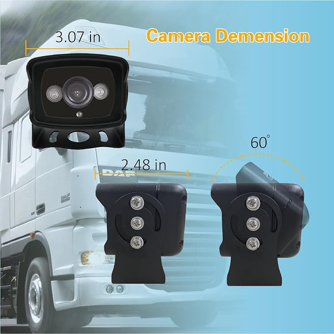 VC5 1080P HD Backup Camera, IP69K Waterproof Rear View Camera with IR Night Vision,AHD Sensor, Wide Dynamic Range,Viewing Angle,4-Pin Compatible, Works with VMS/VMST/VMQD Systems,9–36V
