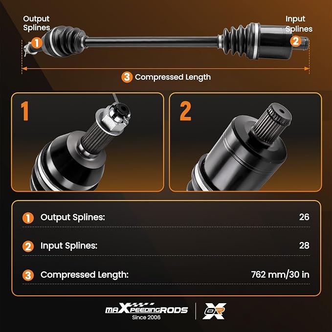 maXpeedingrods Rear Left Right CV Axle for Polaris RZR XP 1000 XP 4 1000 2014-2019 Replaces 1333124 1333439 1333944