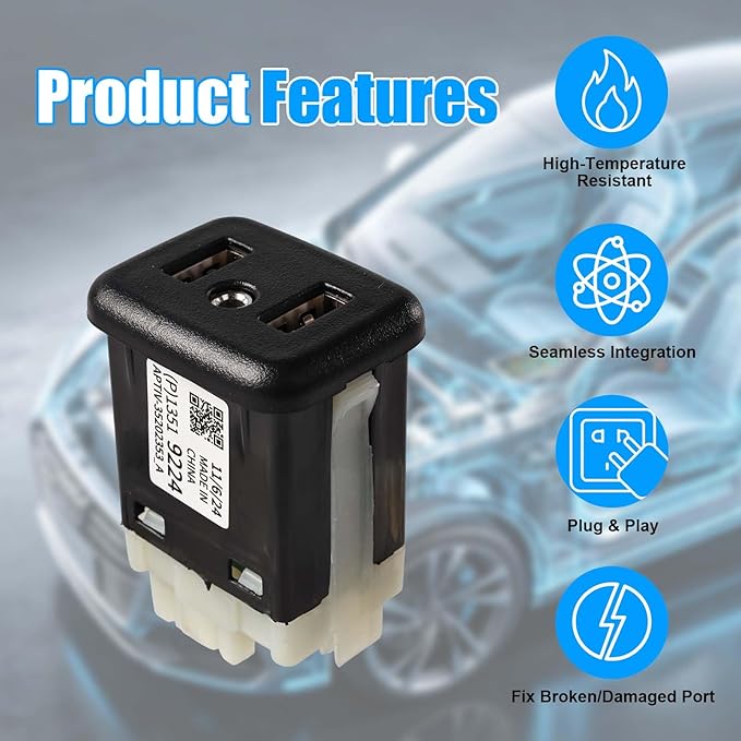 USB Port Interface AUX Jack 13519224 13509942 13510854 23496501 Dual USB Port Interface Compatible with Cadillac Chevrolet GMC Chevy Buick 2016 2017 2018