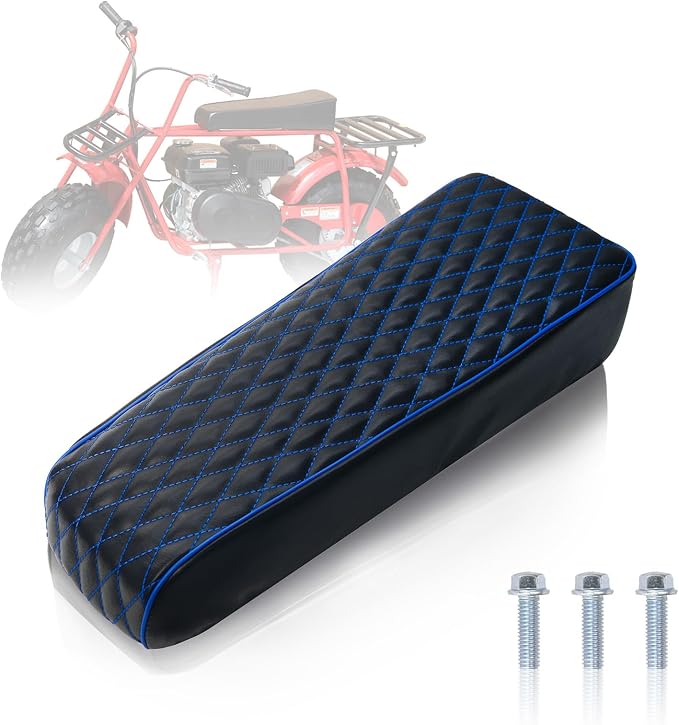 JMCHstore Upgraded 19'' Seat for Coleman ct200u, Baja DB30 (Blitz, Dirt Bug, Racer) ct200 200cc 196cc Motor 6.5HP Mini bike Trail Powersports Parts (Blue Diamond Stitch)