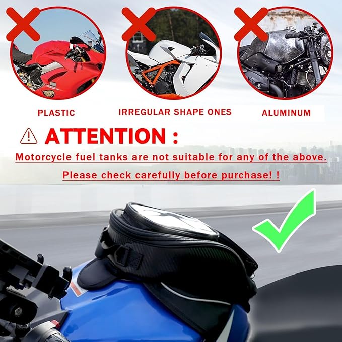Motorcycle Tank Bag for Harley Davidson XL883 1986-2014, Strong Magnetic Waterproof Oxford Black Motorbike Quick Release Pannier Bag
