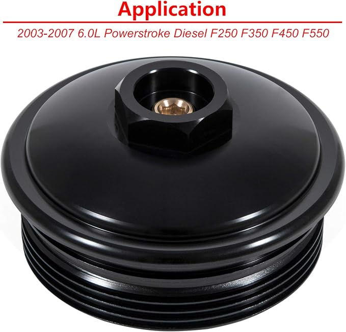 Bonbo Fuel Pressure Test Kit + Billet Aluminum Fuel Filter Cap for Power Stroke 6.0L Diesel F250 F350 F450 F550 F650 F750 Excursion 2003-2007