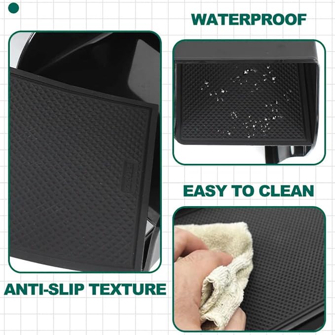 2Pcs Center Console Organizer Fit for 2026 2025 2024 Toyota Land Cruiser 250 Prado - Wireless Charging Pad & Central Control Secondary Storage Box Insert Divider Cubby Drawers Interior Accessories