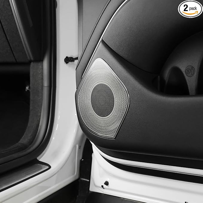 YOUTOOCAR Stainless Steel Door Speaker Decoration Cover Trim Compatible with Hyundai Palisade 2026 Accessories (Silver)