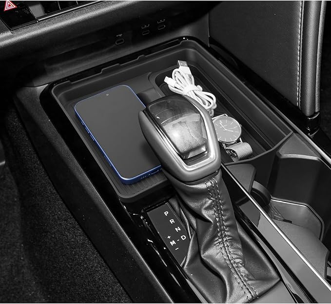 LUWU 2025 2026 Camry Wireless Charging Center Console Organizer for 2025 2026 Toyota Camry Accessories Armrest Console Storage Box Armrest Organizer Insert Tray Glove Organizer Tray ABS Material
