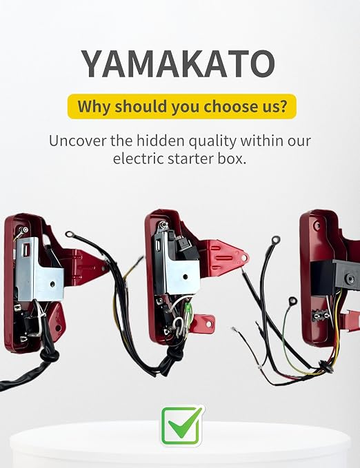YAMAKATO Electric Start Kit for Honda Gx160 GX200 5.5HP 6.5HP Small Engines, 163cc-196cc Key Box Electrical Starter for Motor Upgrade