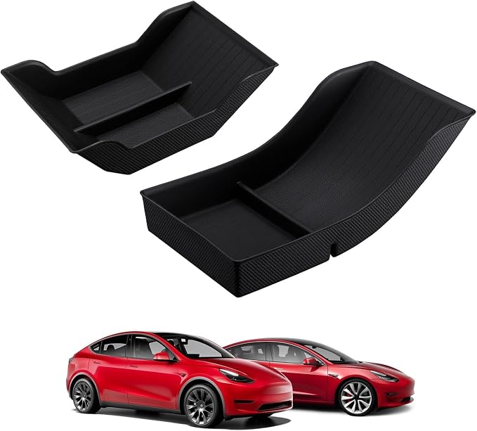 BASENOR 2023 2022 2021 Tesla Model 3 Trunk Storage Bins and Model 3 Lower Center Console Organizer