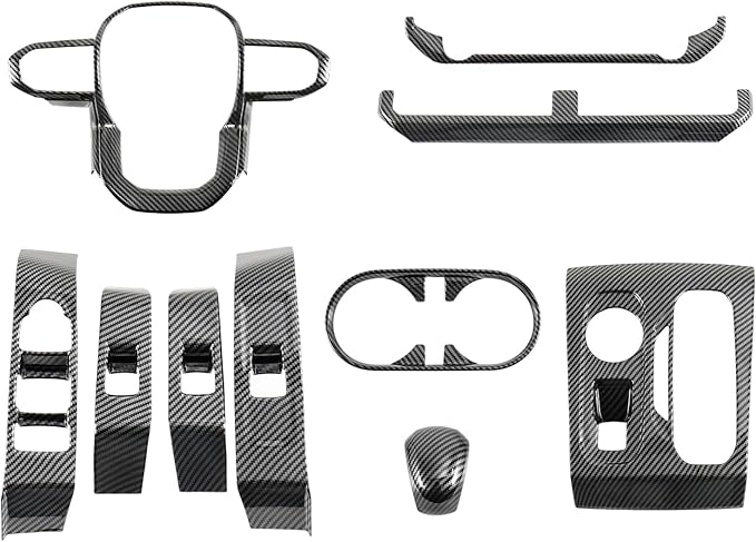 Interior Trim for Colorado Canyon 2023-2026 Carbon Fiber Gear Shift Panel with Steering Wheel Trim