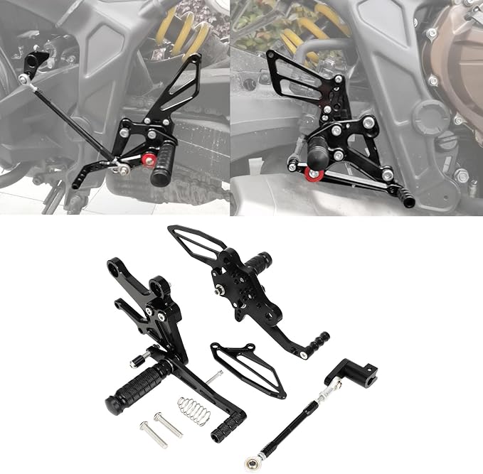 CHANGCHENG Foot Pegs for Ninja 400-Motorcycle Adjustable Rear Set Footpeg Brake Shift Pedal for Ninja400 2018-2023 Z400 2019-2023 Black