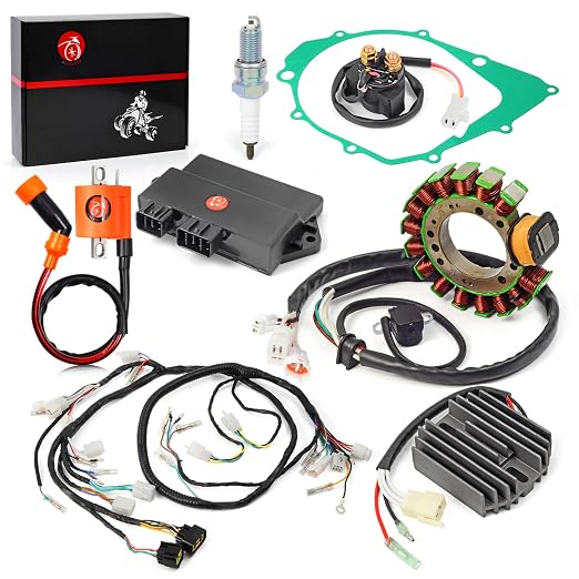 348cc 3HN-85510-10-00 Wiring Wire Harness CDI Coil Stator Regulator Relay Gasket Kit Compatible with Yamaha Warrior 350 YFM350 1997-2001 3GD-82590-40-00
