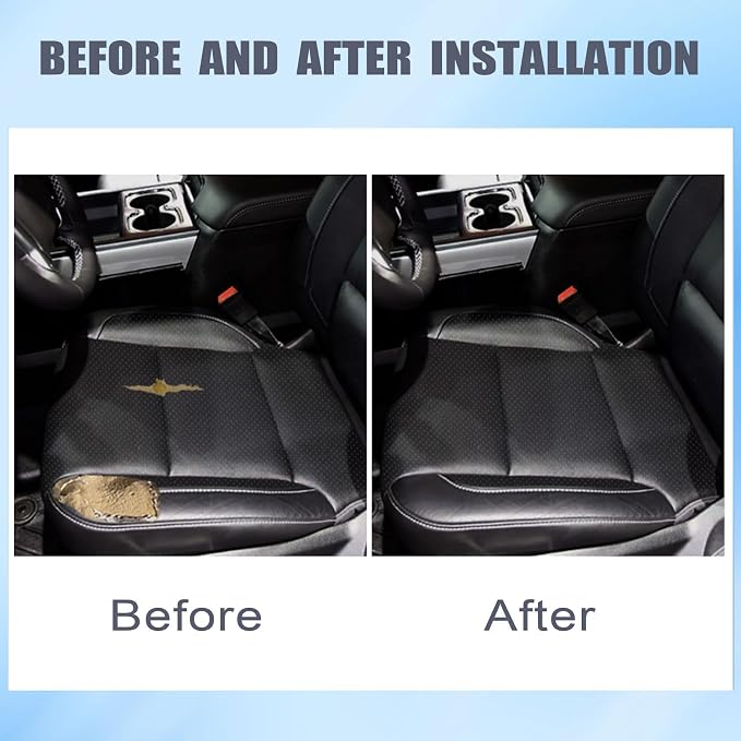 FZJDSD Black Perforated Driver Side Bottom Microfiber Leather Replacement Seat Cover & Seat Foam Cushion Compatible with Chevy GMC Silverado Tahoe Suburban Yukon Sierra 2014 2015 2016 2017 2018 2019
