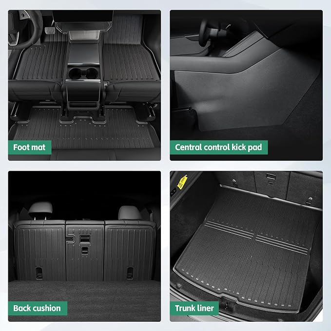 For Tesla Model Y Juniper 2025 2026 Floor Mats & Cargo Liners & Backrest Mat & Center Console Side Anti-Kick Mats & Interior Model Y NEW Accessories 9PCS