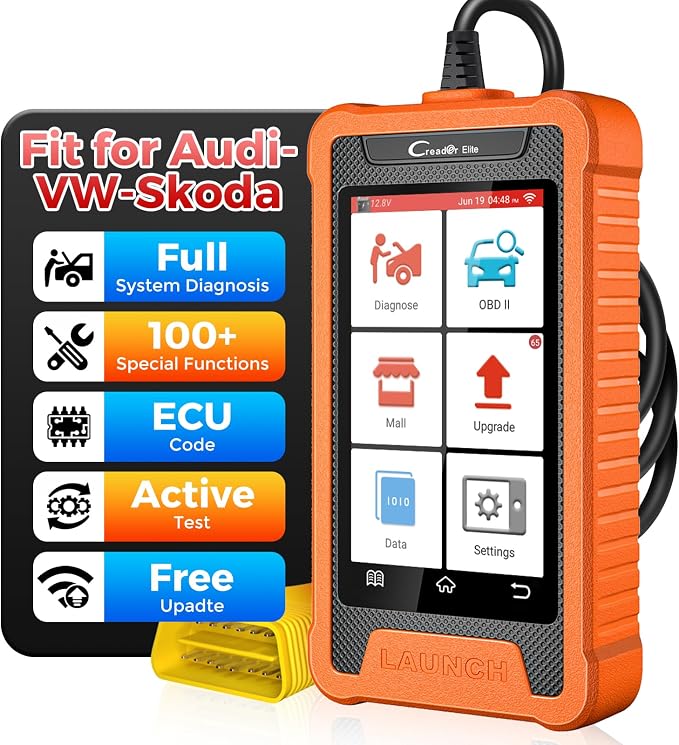 LAUNCH Creader Elite OBD2 Scanner Diagnostic Tool Fit for Audi Volkswagen Skoda Seat,Full System All Reset Bi-Directional Code Reader for VAG Vehicles,Active Test, ECU Code,Lifetime Update