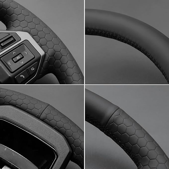 MEWANT Hand Stitch Steering Wheel Cover for Toyota Land Cruiser 2024-2026, Custom Fit DIY Wrap Interior Accessories