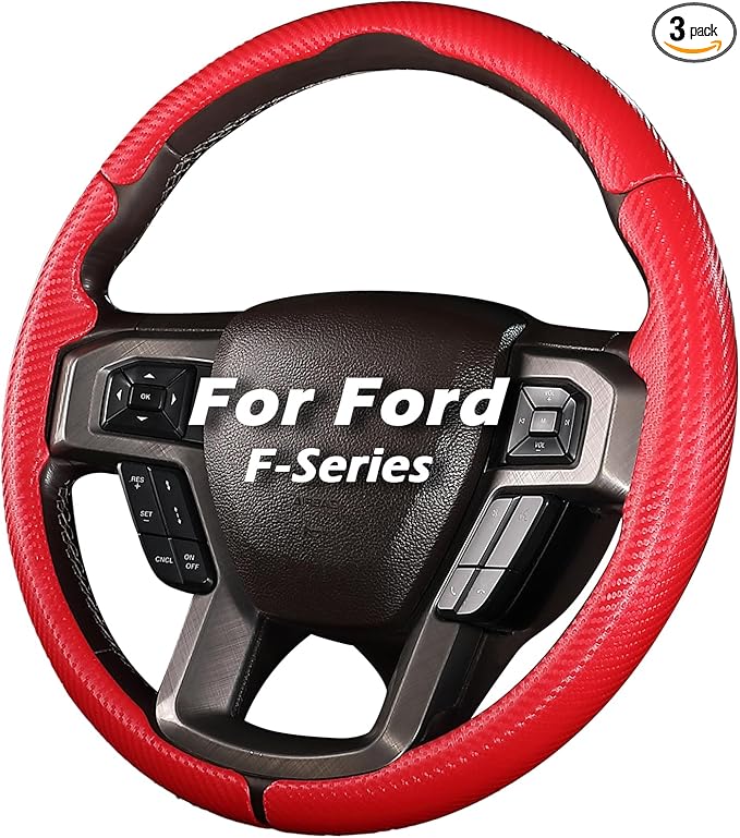 Steering Wheel Cover for Ford F150 2015-2020/F250 2017-2021/F350 2017-2021/F450 2017-2021/F550 2017-2021/Ford Expedition 2018-2021 Custom-fit Car Steering Wheel Cover for Ford Steering Wheel Protector