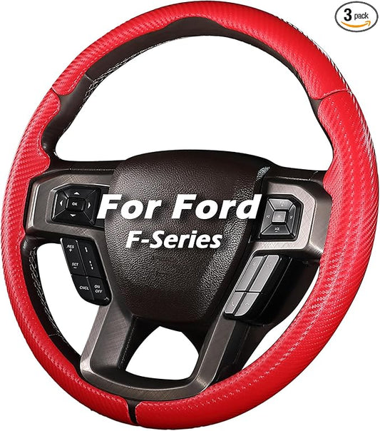 Steering Wheel Cover for Ford F150 2015-2020/F250 2017-2021/F350 2017-2021/F450 2017-2021/F550 2017-2021/Ford Expedition 2018-2021 Custom-fit Car Steering Wheel Cover for Ford Steering Wheel Protector