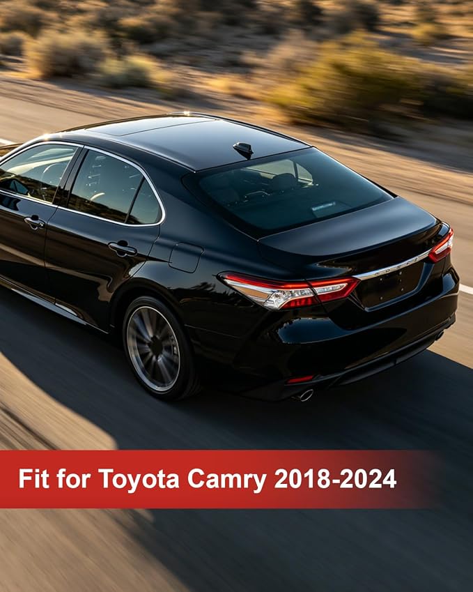Red Carbon Fiber Interior Trim Kit Fit for Toyota Camry 2018-2024 | Dashboard Console Center Frame, Air Outlet and Steering Wheel Cover, Full Decoration Set