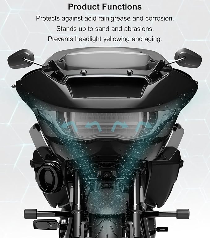 Headlight Lens Headlamp Protection Headlight Cover Compatible with Harley CVO Road Glide FLTRXSE 2023-2025 & Road Glide/ST 2024-2025 (Smoke)