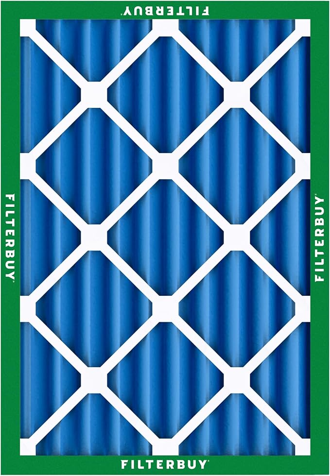 Filterbuy 25x29x4 Air Filter MERV 13 Optimal Smoke & Allergy Defense (1-Pack), Electrostatic Pleated HVAC AC Furnace Filters Replacement (Actual Size: 24.38 x 28.38 x 3.63)