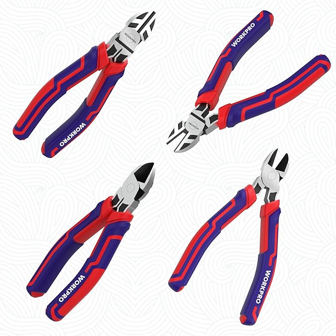 WORKPRO 6” Wire Cutters Heavy Duty CRV Steel, Diagonal Pliers for Cutting Wires Craft, Comfort Grip Handle