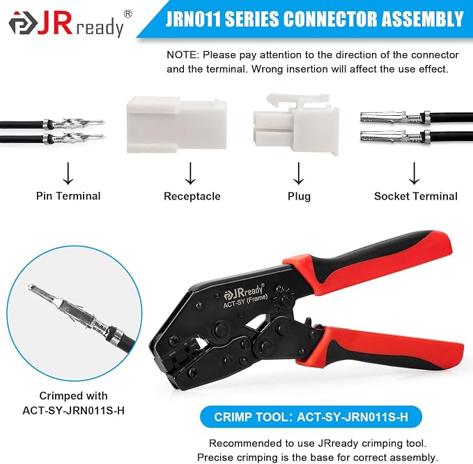 JRready DAP-D173 Molex Pin Extractor Mini Fit Jr Extraction Tool Electrical Pin Removal Tool + ST6519 Mini-Fit Jr Pin Connector Kit Wire Automotive Electrical Male Female Connector 18-24AWG