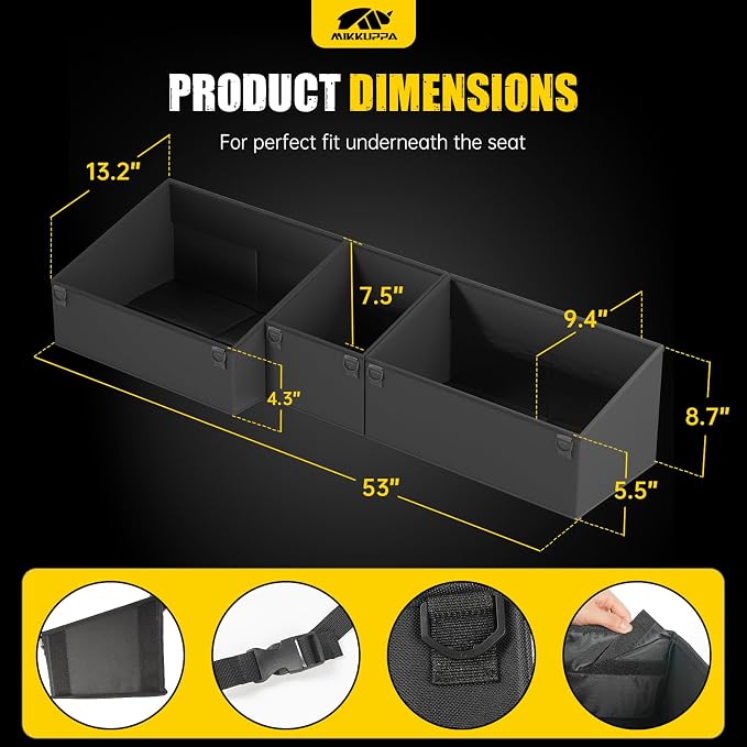 MIKKUPPA Truck Under Seat Storage - Replacement for 2019-2026 Chevy Silverado/GMC Sierra 1500, 2020-2026 Silverado/Sierra 2500HD 3500HD Double Cab & Crew Cab, Truck Tool Box Organizer Storage Box