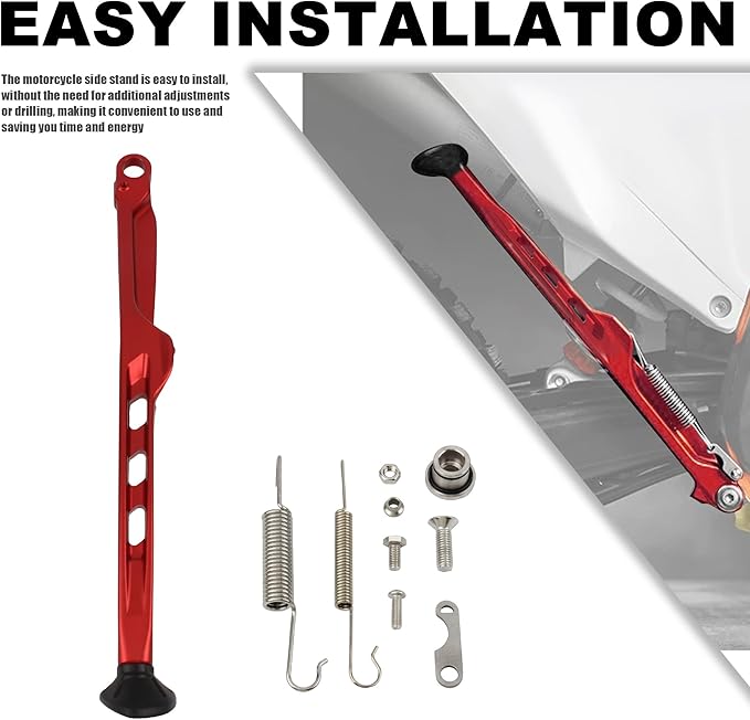 Dirt Bike Parking Side Stand Kickstand Kit,Motorcycle Kickstand Side Stand Springs Support Stand For EXC EXCF XCW XCF-W XC XCF 125 150 250 300 350 450 2023 2024(Red)