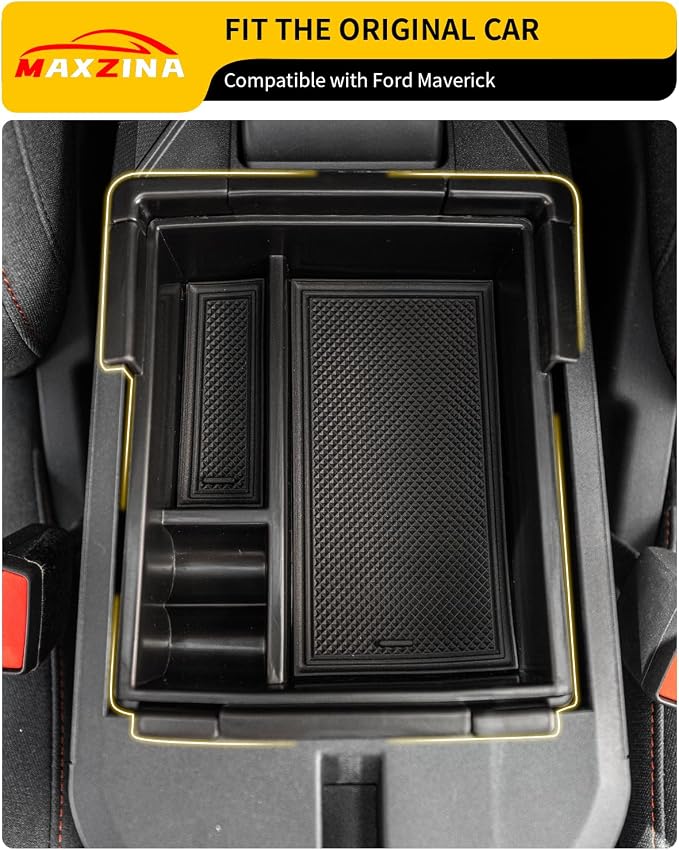 Center Console Organizer Bundle with 2022-2025 Ford Maverick Door Side Storage Tray 4PCS Side Door Storage Box Console Tray ABS Plastic for 2024 Maverick Accessories