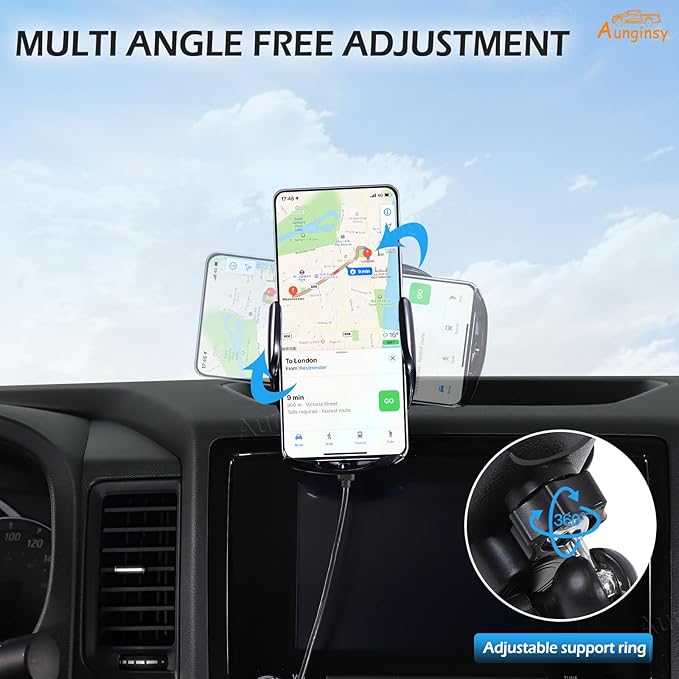 Aunginsy Car Phone Mount Compatible with Nissan Frontier 2022-2024 Center Console Phone Holder Dash Panel Mobile Phone Bracket Universal Cell Phone Navigation Stand Fit All Smart Phones Accessories