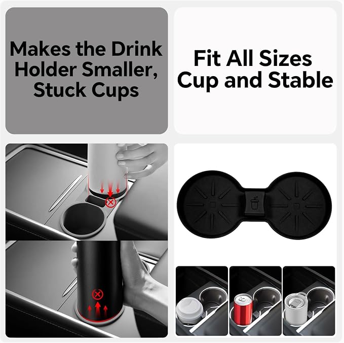 5PCS Center Console Organizer for Tesla Model 3 Highland 2024, 2025 Model Y Juniper Center Console Storage Tray Armrest Hidden Box Orgainzer and Cup Holder for 2025 Model 3 Accessories