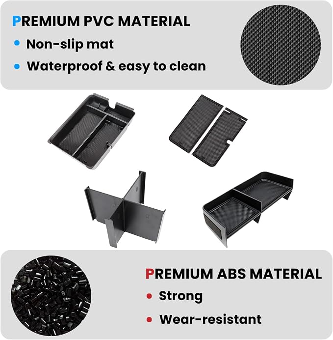 3PCS Center Console Organizer Compatible with 2023-2026 Honda Pilot/2026 Honda Passport Insert Divider Tray & Armrest Storage Box Divider Storage Tray Interior Accessories