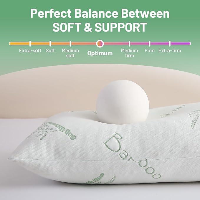 Primesoft Body Pillow for Adults, Memory Foam Long Pillow for Side Sleeper, Fluffy and Firm Full Body Pillow with Removable Pillowcase,Adjustable Filling,20×54 Inch,Green