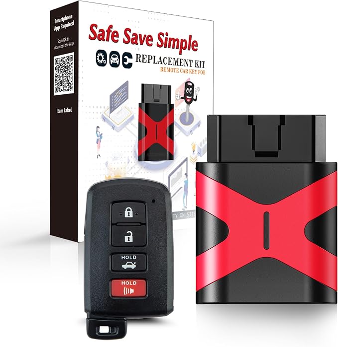 Programmable Keyfob, Replacement Car Keys Fob and DIY Programmer Kit for 2013 2014 2015 2016 2017 RAV4/Camry/Corolla/Tacoma/Tundra Smart Remote HYQ14FBA 281451-0020 (4 BTN (SUV) Programmer Kit)