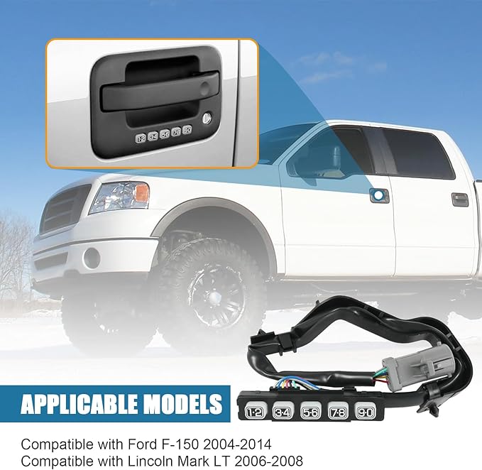 Keyless Entry Wired Door Keypad Actuator Push Button Array Manual Touch Compatible with Ford F-150 2004-2014 Compatible with Lincoln Mark LT 2006-2008 Replaces# AL3Z-14A626-AA