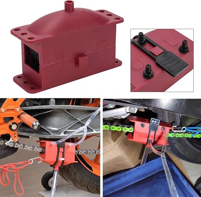 Universal Motorcycle Chain Cleaning Tool Chain Lube Brush Kit,Rust Prevention and Noise Reduction for Mountain Bikes