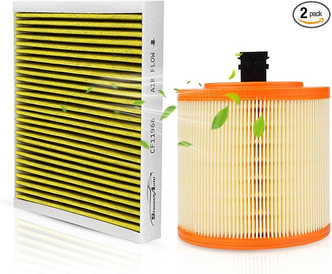 Engine and Cabin Air Filter Set for 2016-2019 Chevrolet Cruze 1.4L, 2016-2019 Cadillac ATS V6-3.6L (Not Limited) - Activated Carbon- Replacement Accessories #CF11966 13367308