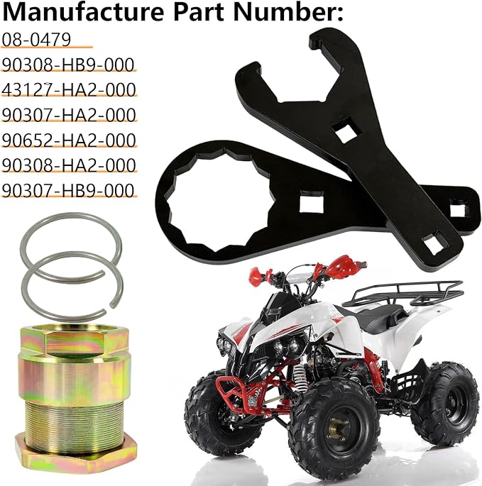 Axle Nut Wrench & Rear Jam Clip for TRX250X 300EX 400EX ATC250R | for ATC250R 350X, FourTrax 250 300, TRX300X, TRX400X, Sportrax 400, 08-0479, 90308-HB9-000