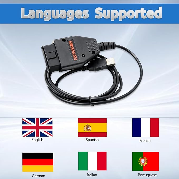OBD2 Galletto 1260 Cable Diagnostic Scanner Tool for Diesel TDi HDI JTD and Petrol Cars, Compatible with EDC16, EDC15, MEx.x, DELCO ECUs, Work with Windows XP/7/8/10/11 32 bit