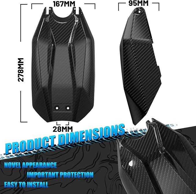 Funparts Real Carbon Fiber Battery Cover for Talaria Sting R MX4, Electric Dirt Bike Battery Guard Protect Warp for Talaria Sting MX4 MX3, High Strength Natural Lluster Colorfast