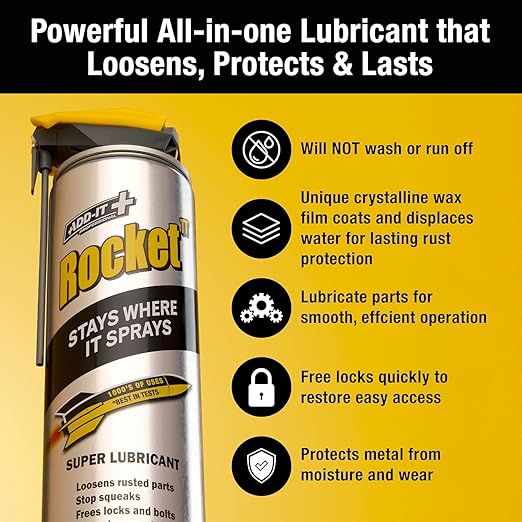 Multi-Purpose Lubricant Spray, 15.2 Fl Oz (Pack of 6) – Penetrating Oil & Anti-Corrosion Spray for Rusted Bolts, Tools, Bikes & Garden Equipment, Water-Resistant Protective Coating