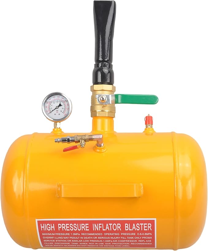 5 Gallon Air Tire Bead Seater 110 PSI Blaster Tool Seating Tire Inflator with Gauge by GESEXI - Car Truck ATV Tire Inflator Tank,Yellow