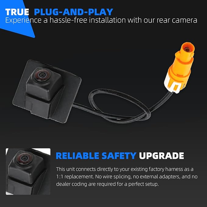 Backup Camera Compatible with Chevy Malibu 2023 2024 1.5L 4Cyl, Rear Camera Reverse Parking Assist Installation Monitor Systems (Camera with Bracket)