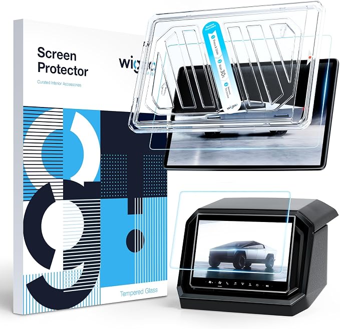 Wigoo Tesla Screen Protector for Cybertruck Matte [No More Glare & Fingerprint] Tesla Cybertruck Accessories, Tempered Glass Protector with Alignment Kit