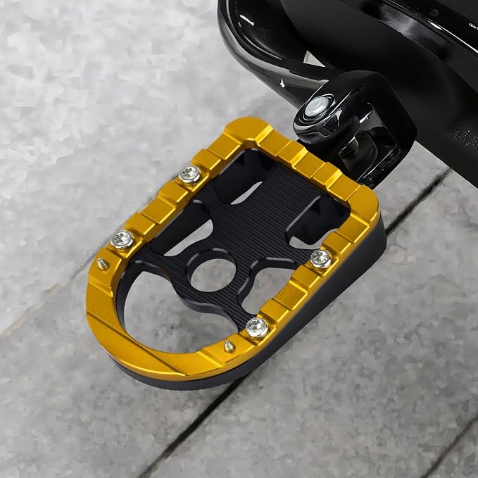 Motorcycle Floorboards Passenger Footboards Wide Foot Pegs Board Pedal Compatible with Touring Electra Road Street Glide Softail Road King Yellow Edge