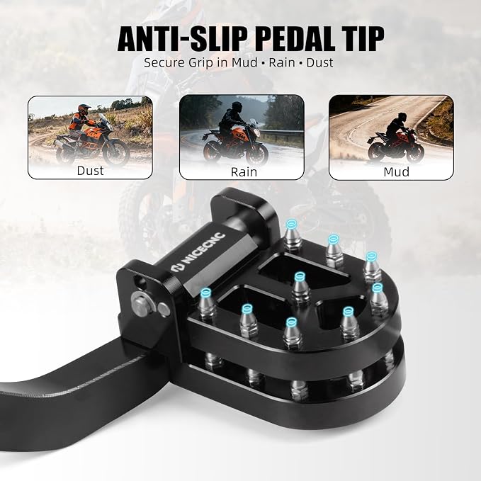 NICECNC Black Adjustable Rear Brake Pedal Compatible with Husqvarna 901 Norden 901/901 Expedition 2022-2025, Compatible with KTM 790 890 Adventure/R/S/Rally 2021-2025, 890 SMT 2023-2025
