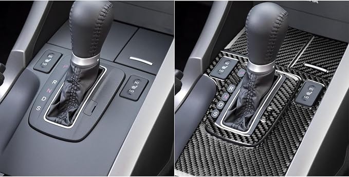 Black Soft Carbon Fiber car Interior Water Cup Shift Panel Set 5/Piece Decorative Sticker Suitable for Acura TSX 09-14 Carbon Fiber car Interior