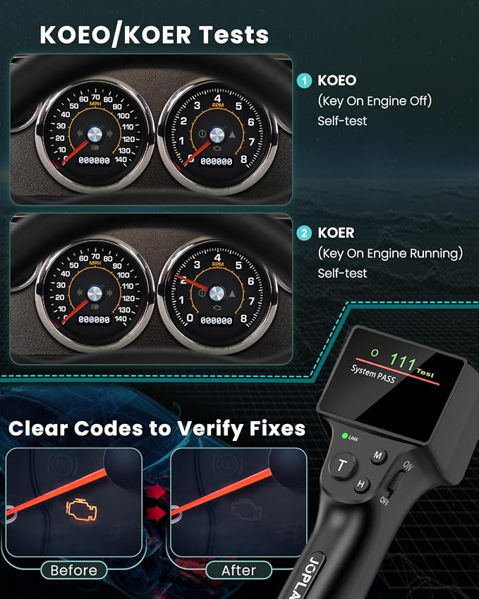 JOPLAY OBD1 Code Reader Compatible with Ford, 2 in 1 Digital OBD 1 Scanner with Built-in Reinforced Pins and 9 Feet Cable OBD 1 Scan Tool Compatible with Ford, Lincoln, Mercury from 1981-1995